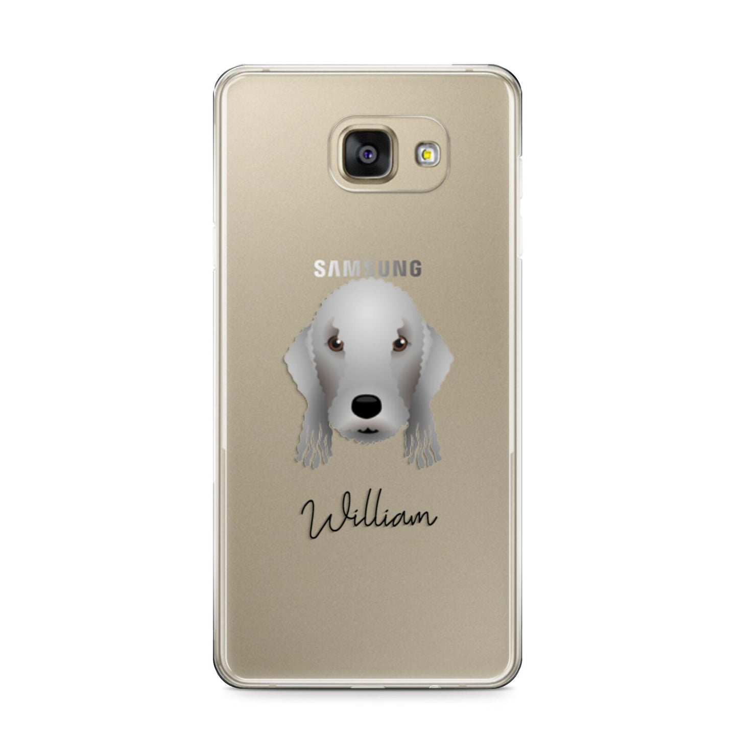 Bedlington Terrier Personalised Samsung Galaxy A9 2016 Case on gold phone