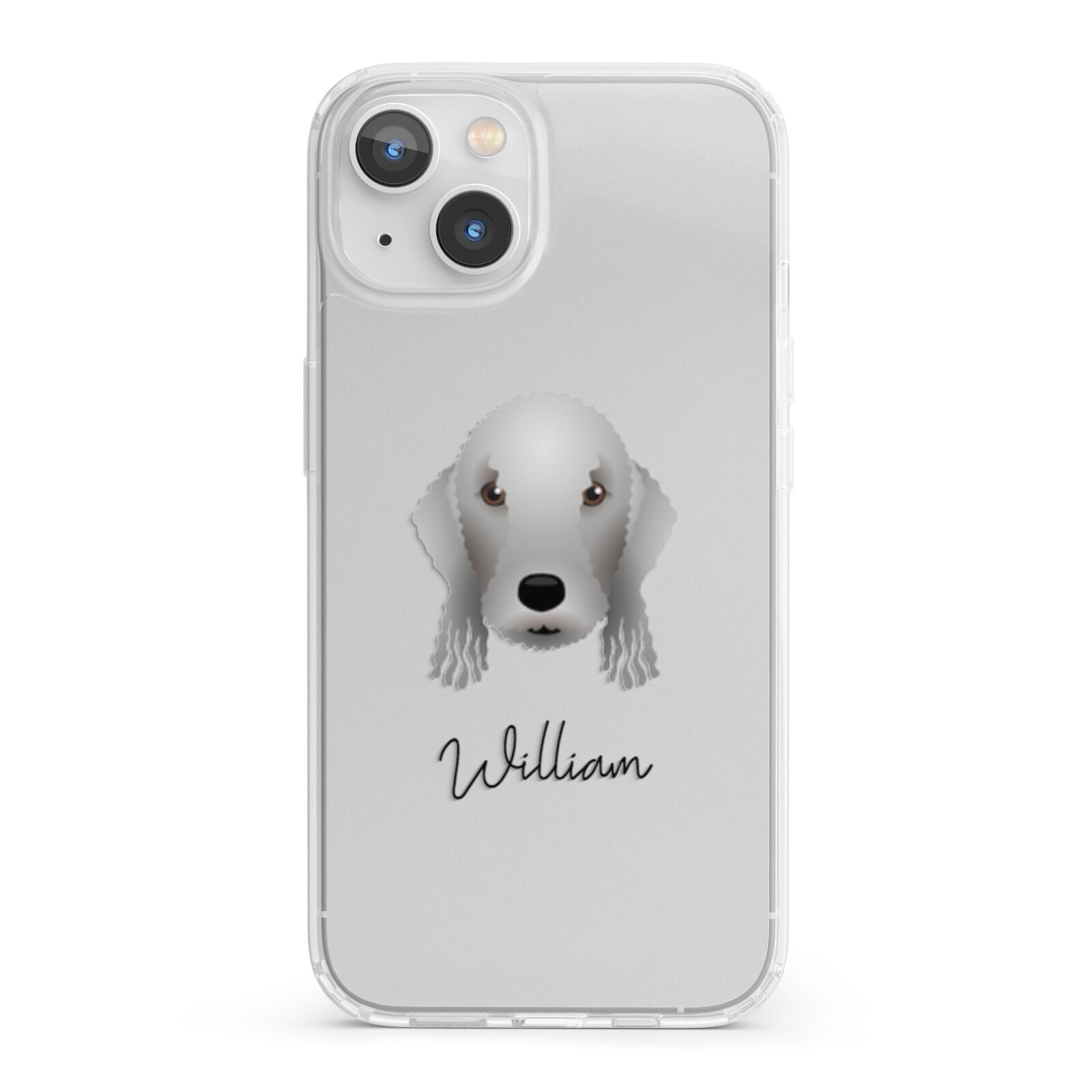 Bedlington Terrier Personalised iPhone 13 Clear Bumper Case
