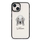 Bedlington Terrier Personalised iPhone 14 Black Impact Case on Silver phone