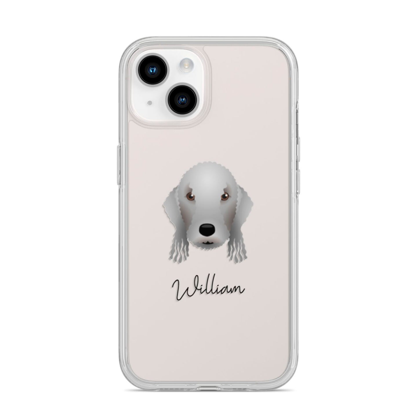 Bedlington Terrier Personalised iPhone 14 Clear Tough Case Starlight