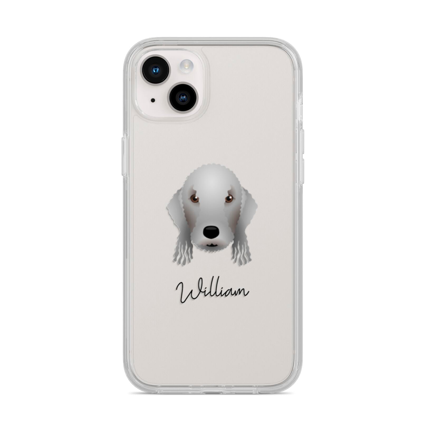 Bedlington Terrier Personalised iPhone 14 Plus Clear Tough Case Starlight