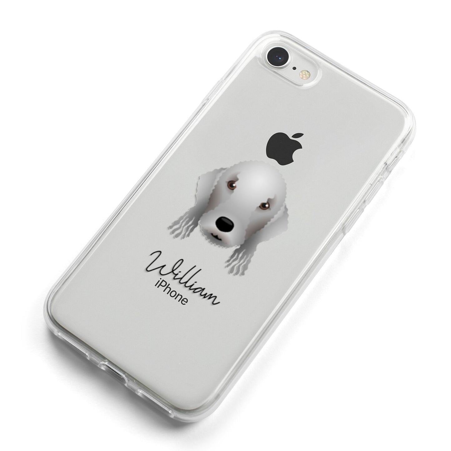 Bedlington Terrier Personalised iPhone 8 Bumper Case on Silver iPhone Alternative Image