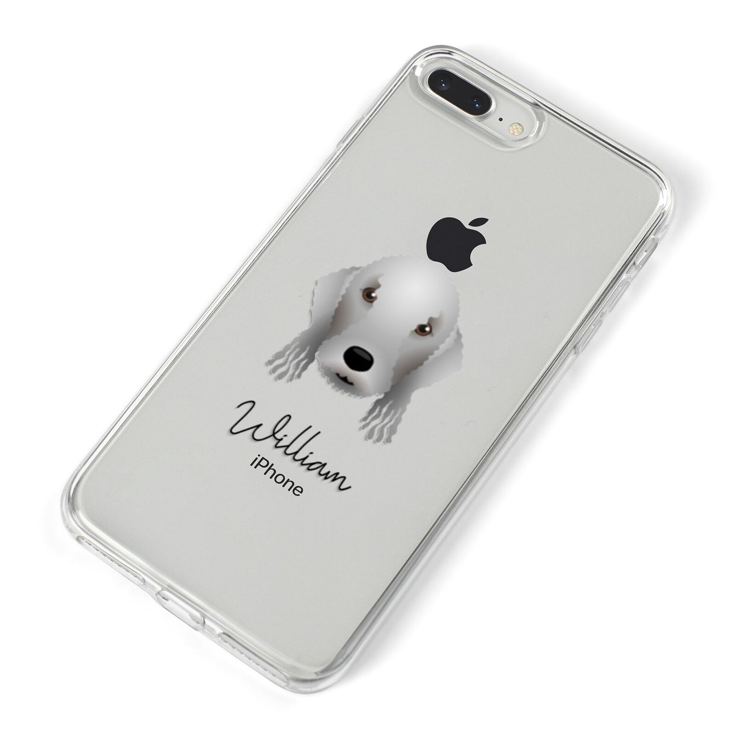 Bedlington Terrier Personalised iPhone 8 Plus Bumper Case on Silver iPhone Alternative Image