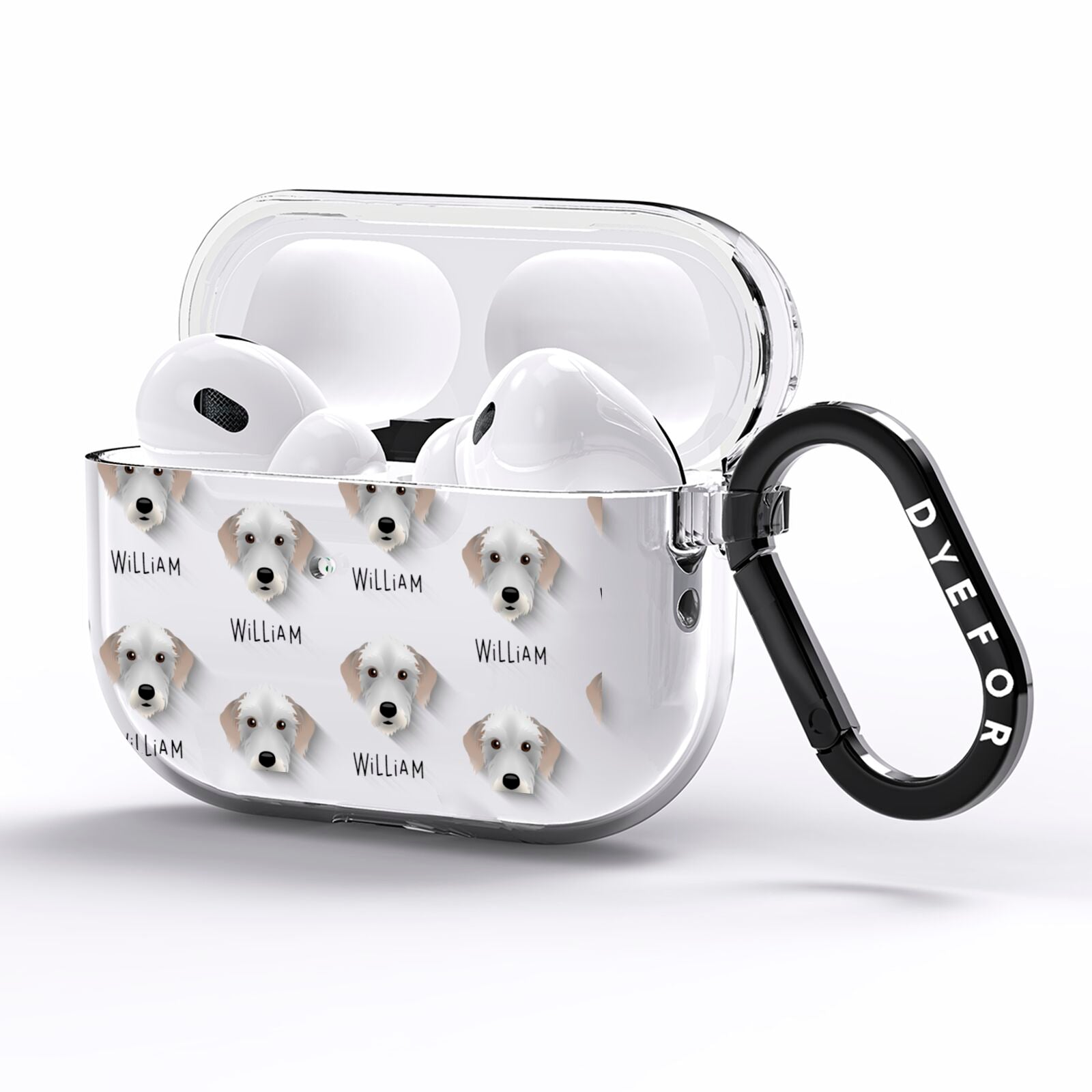 Bedlington Whippet Icon with Name AirPods Pro Clear Case Side Image