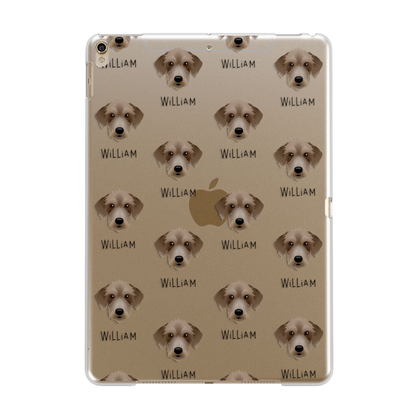 Bedlington Whippet Icon with Name Apple iPad Gold Case