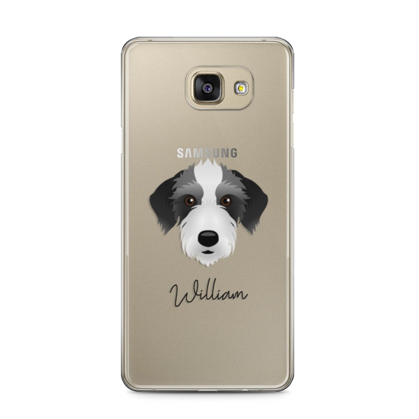 Bedlington Whippet Personalised Samsung Galaxy A5 2016 Case on gold phone