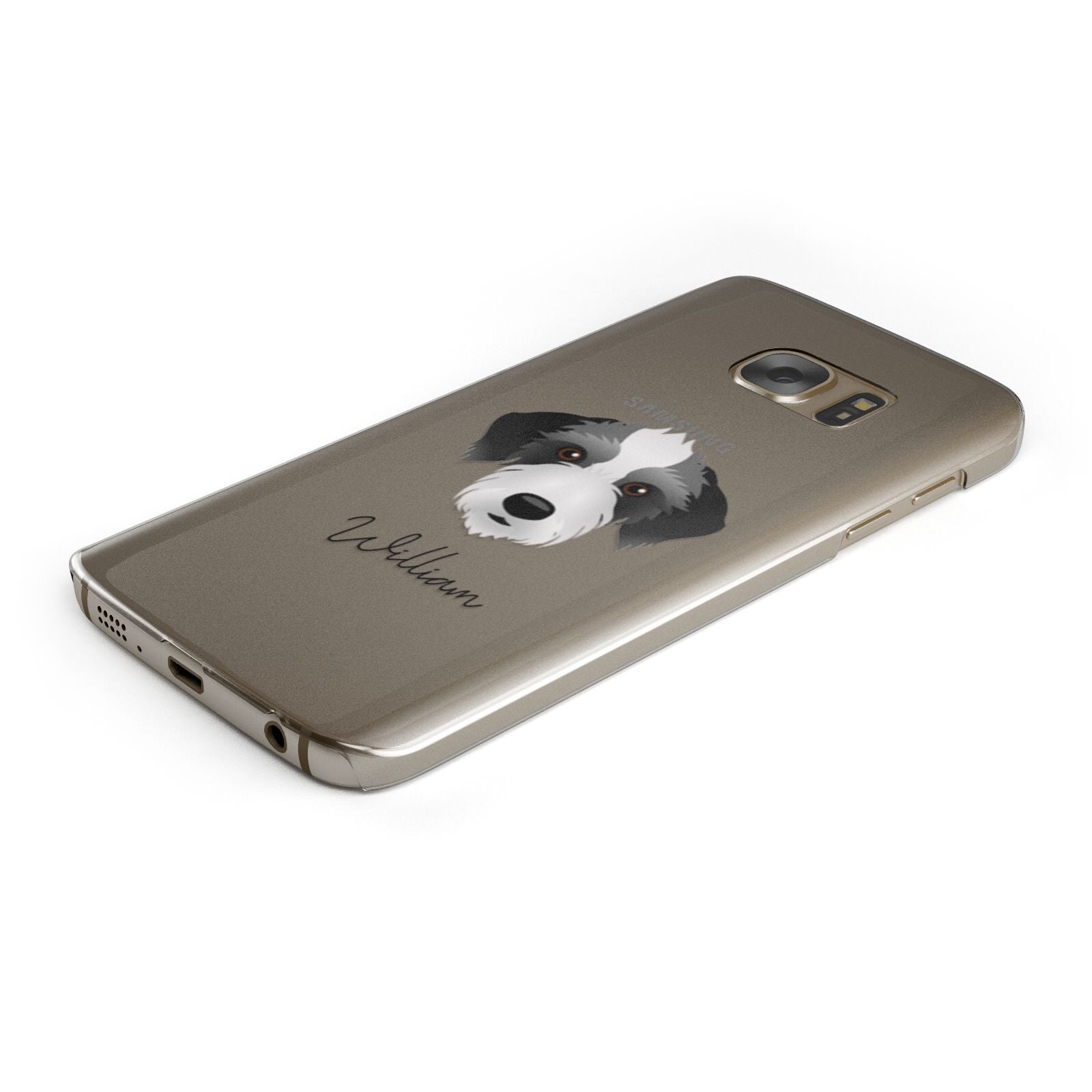 Bedlington Whippet Personalised Samsung Galaxy Case Bottom Cutout