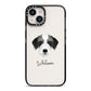 Bedlington Whippet Personalised iPhone 14 Black Impact Case on Silver phone