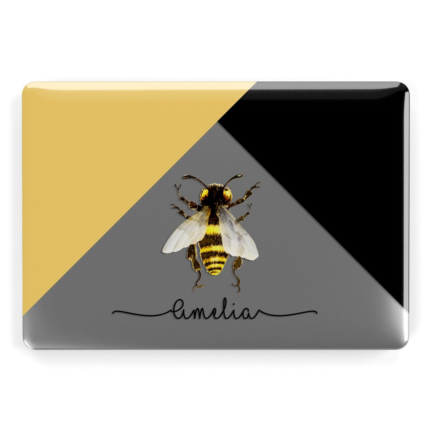 Bee Asymmetrical Background and Name Apple MacBook Case