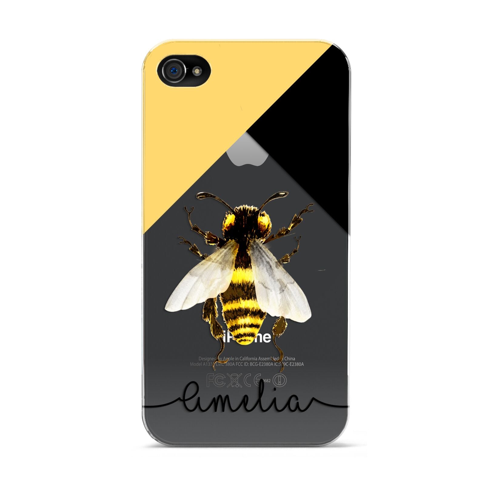 Bee Asymmetrical Background and Name Apple iPhone 4s Case