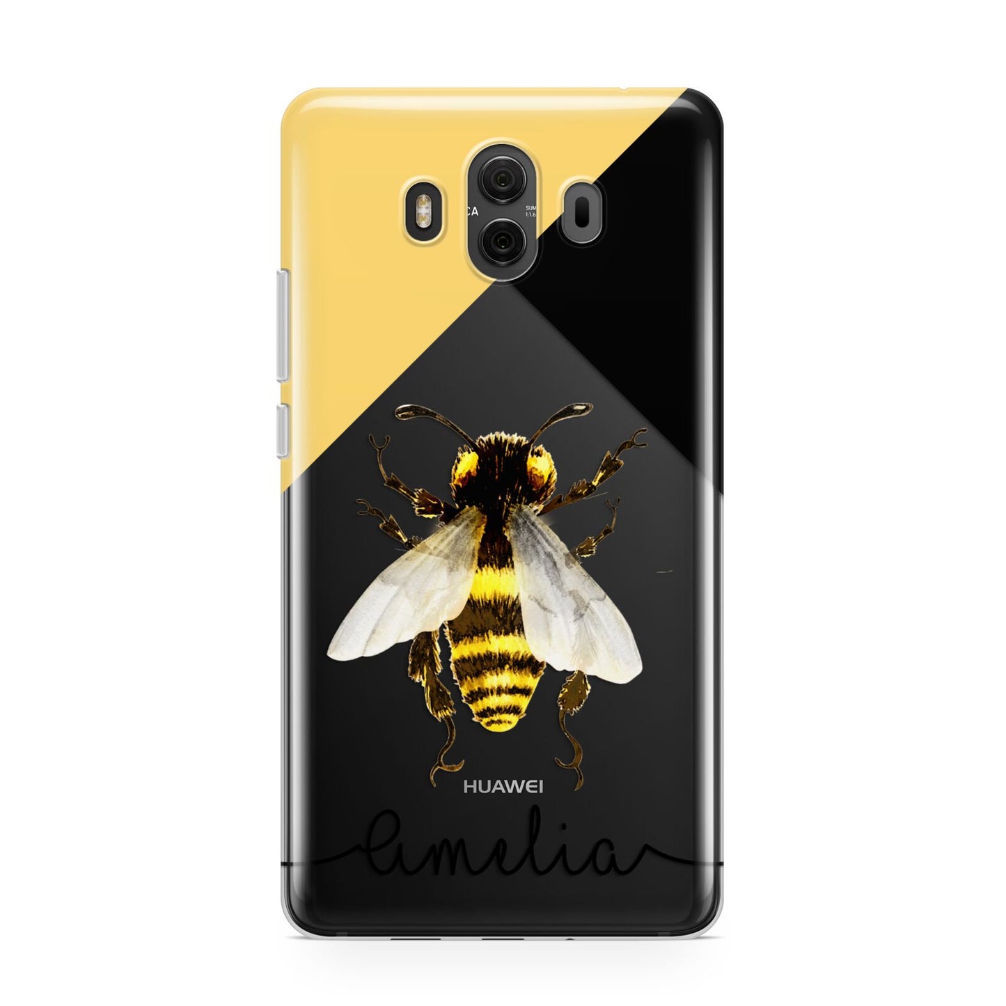 Bee Asymmetrical Background and Name Huawei Mate 10 Protective Phone Case