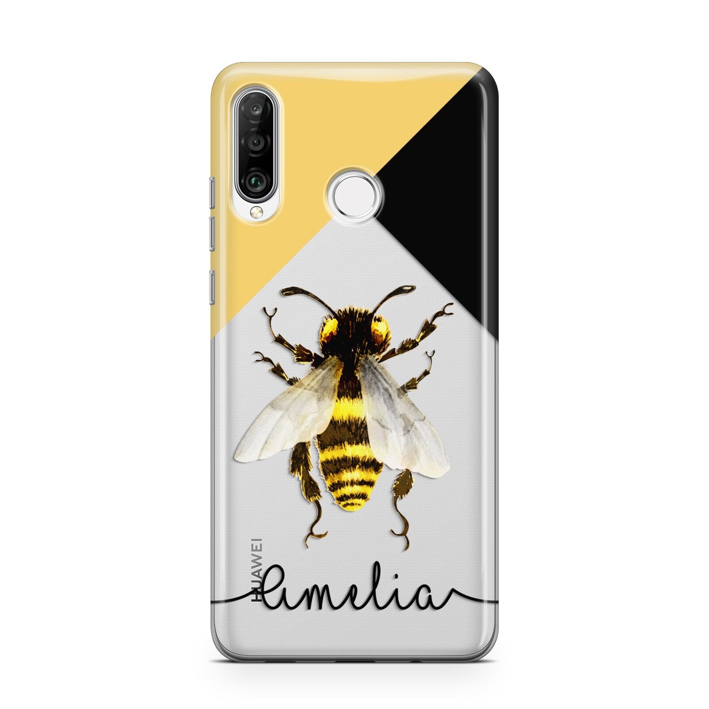 Bee Asymmetrical Background and Name Huawei P30 Lite Phone Case