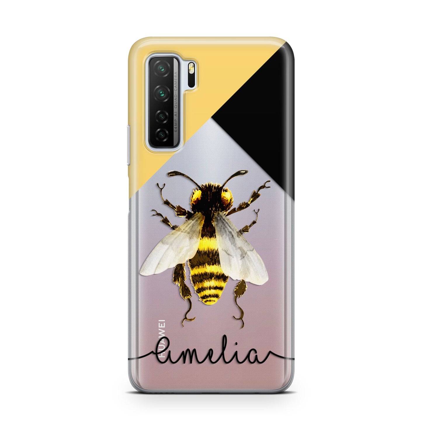 Bee Asymmetrical Background and Name Huawei P40 Lite 5G Phone Case