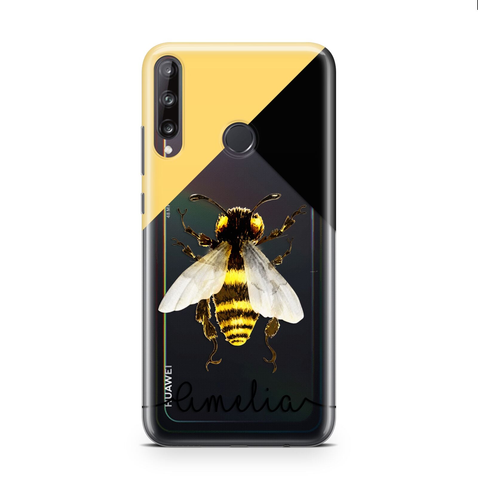 Bee Asymmetrical Background and Name Huawei P40 Lite E Phone Case