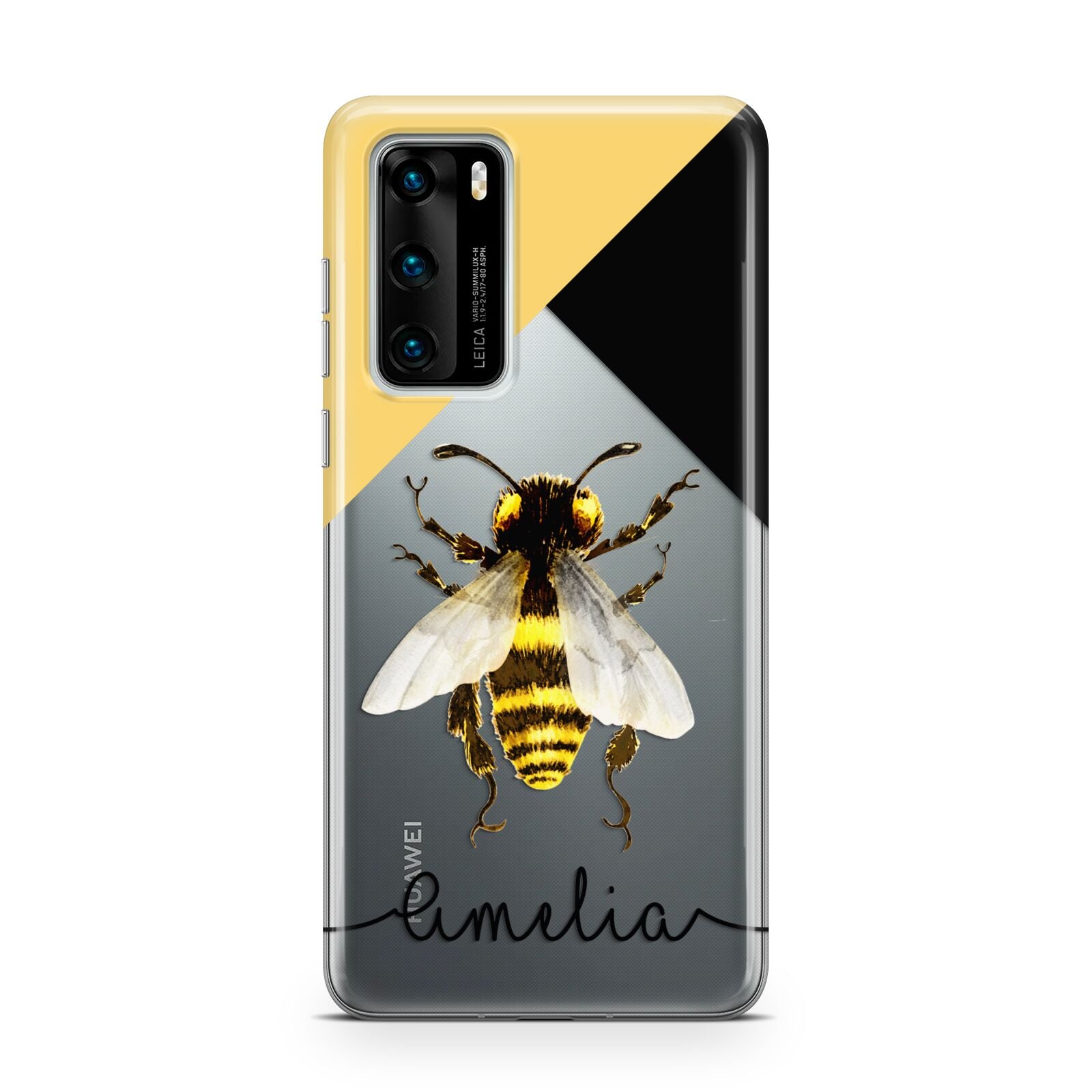 Bee Asymmetrical Background and Name Huawei P40 Phone Case