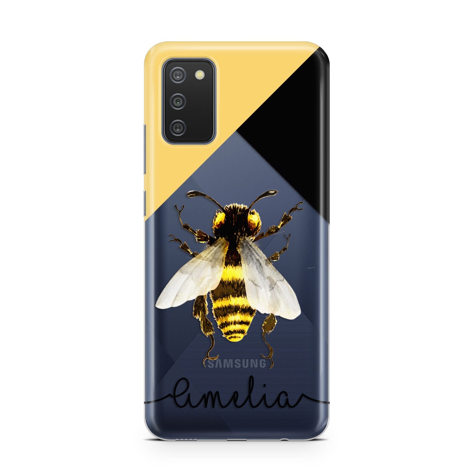 Bee Asymmetrical Background and Name Samsung A02s Case