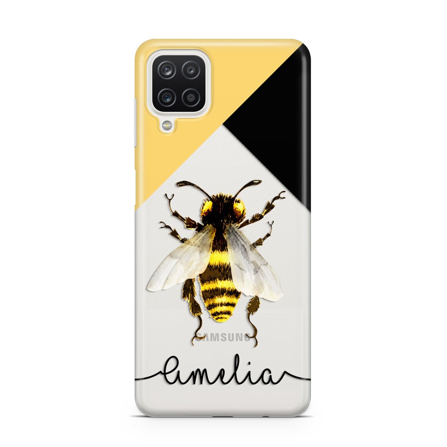 Bee Asymmetrical Background and Name Samsung A12 Case