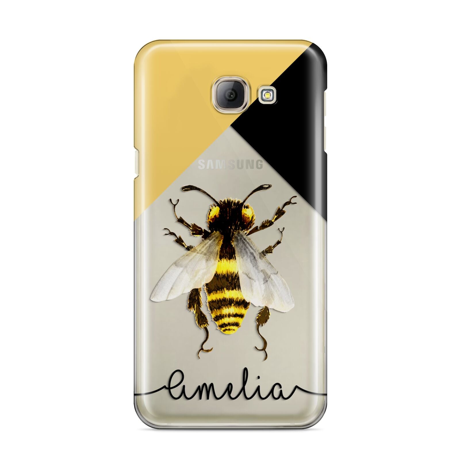 Bee Asymmetrical Background and Name Samsung Galaxy A8 2016 Case