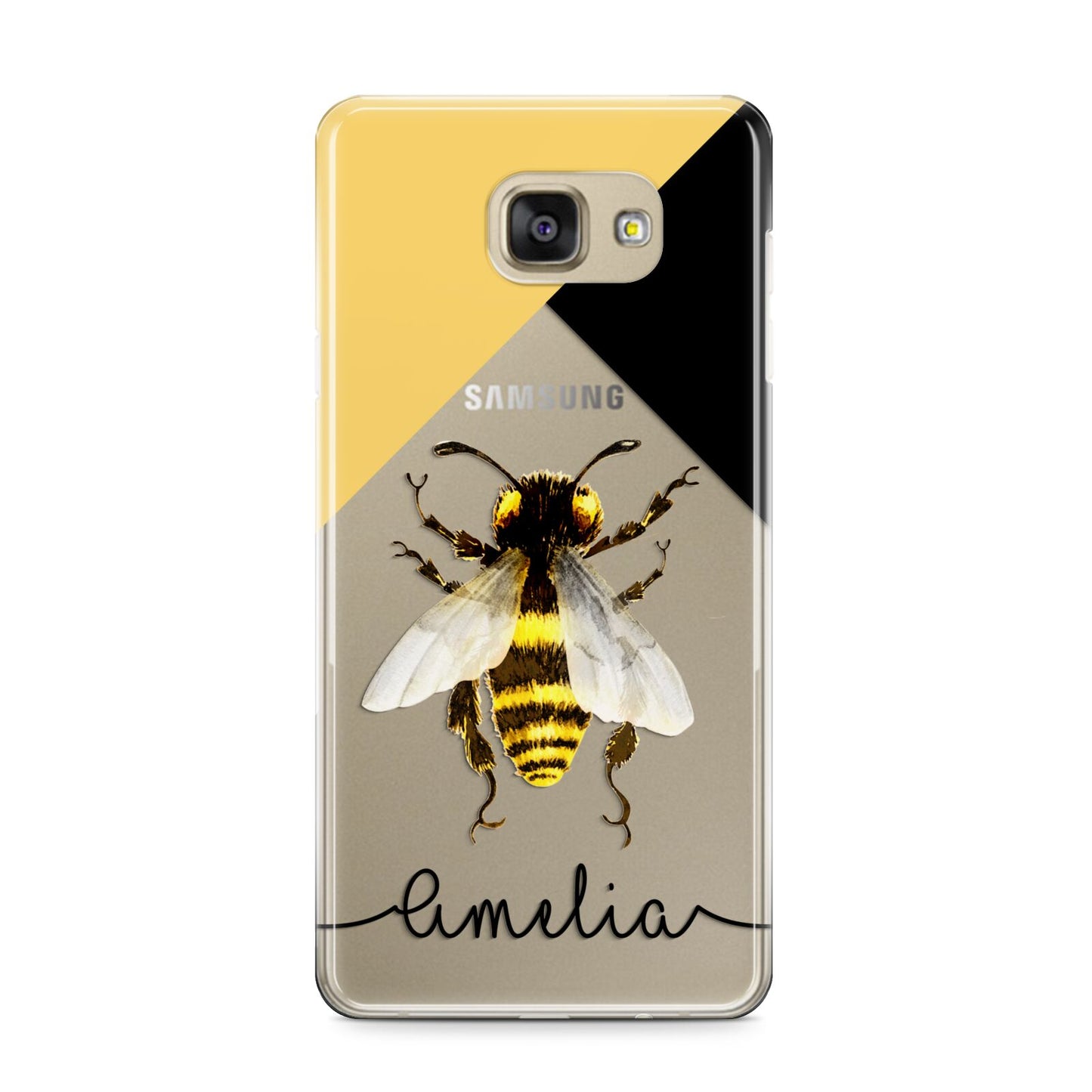 Bee Asymmetrical Background and Name Samsung Galaxy A9 2016 Case on gold phone