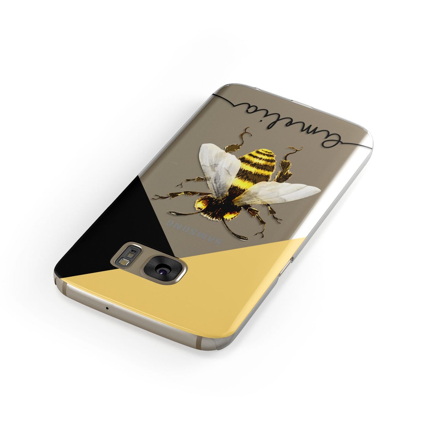 Bee Asymmetrical Background and Name Samsung Galaxy Case Front Close Up