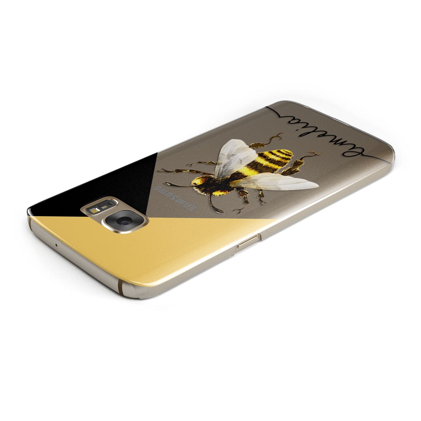 Bee Asymmetrical Background and Name Samsung Galaxy Case Top Cutout