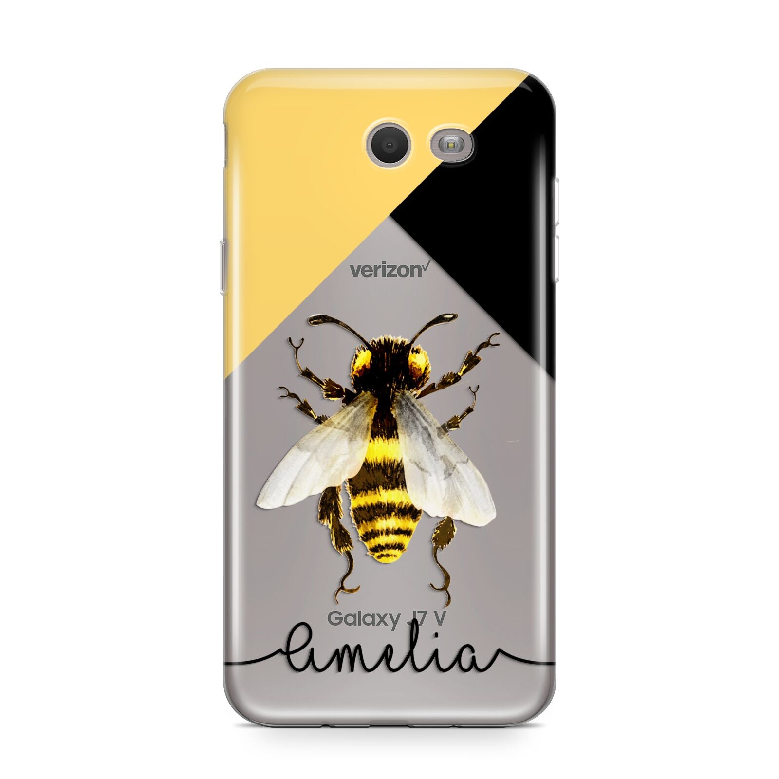 Bee Asymmetrical Background and Name Samsung Galaxy J7 2017 Case