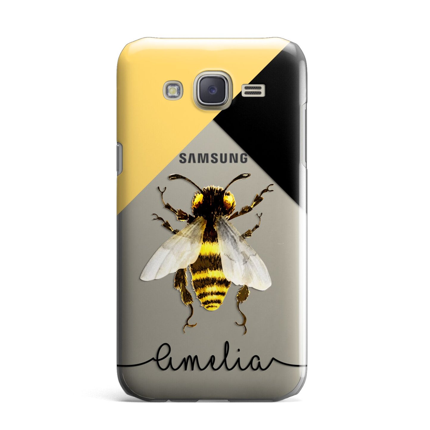 Bee Asymmetrical Background and Name Samsung Galaxy J7 Case