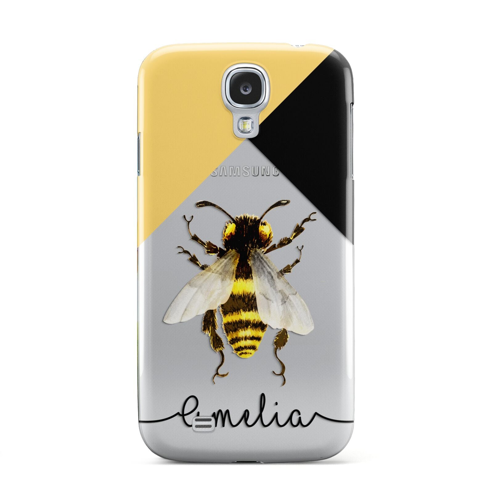 Bee Asymmetrical Background and Name Samsung Galaxy S4 Case