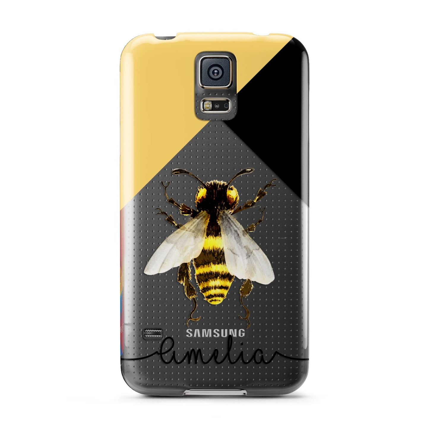 Bee Asymmetrical Background and Name Samsung Galaxy S5 Case