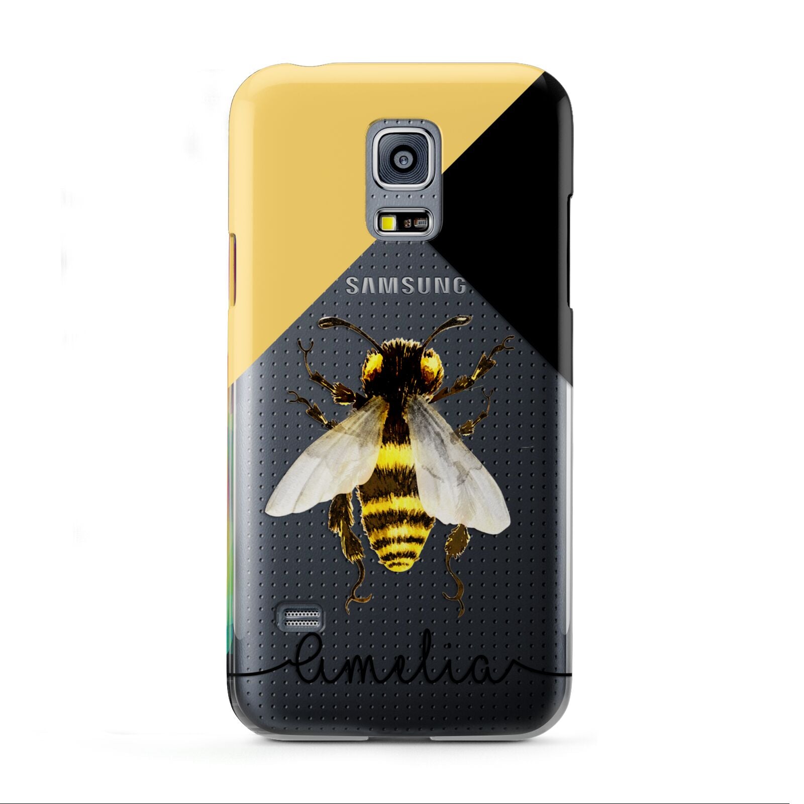 Bee Asymmetrical Background and Name Samsung Galaxy S5 Mini Case