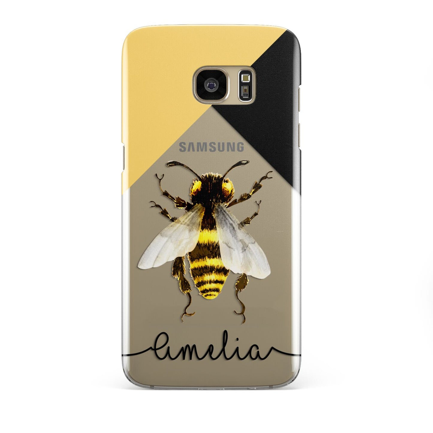 Bee Asymmetrical Background and Name Samsung Galaxy S7 Edge Case