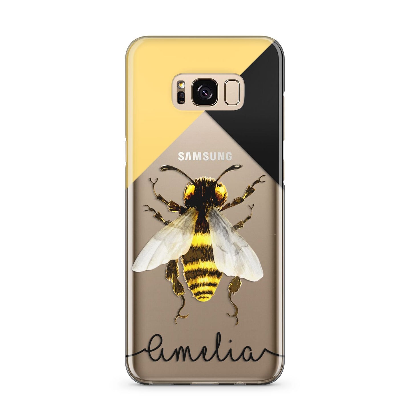 Bee Asymmetrical Background and Name Samsung Galaxy S8 Plus Case