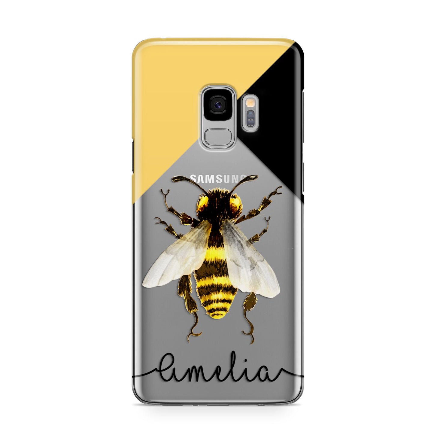 Bee Asymmetrical Background and Name Samsung Galaxy S9 Case