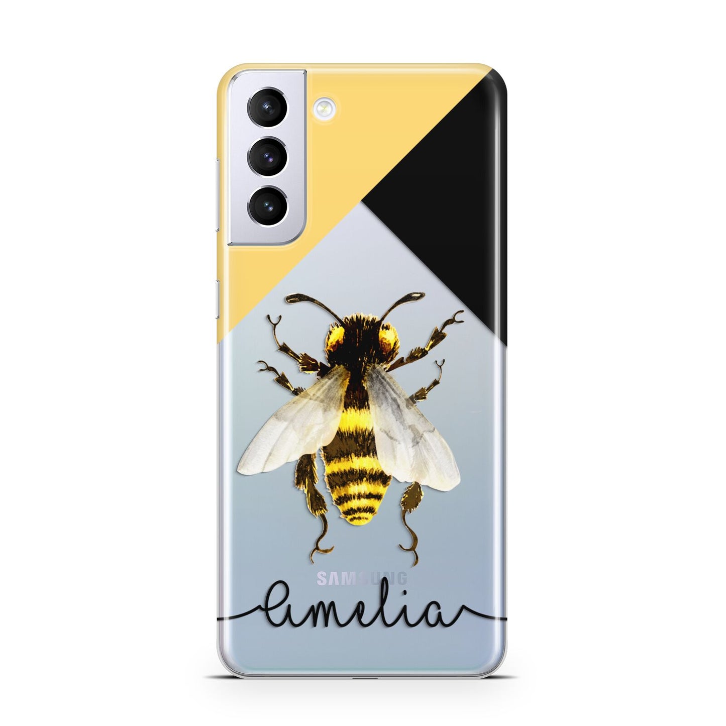 Bee Asymmetrical Background and Name Samsung S21 Plus Case