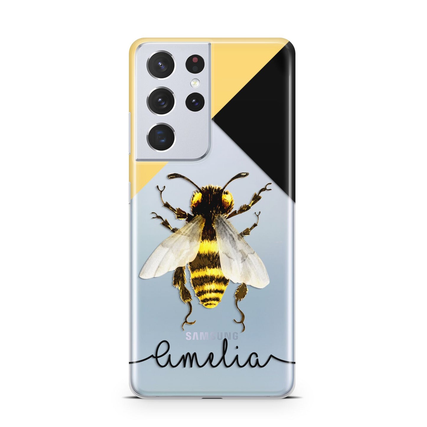 Bee Asymmetrical Background and Name Samsung S21 Ultra Case