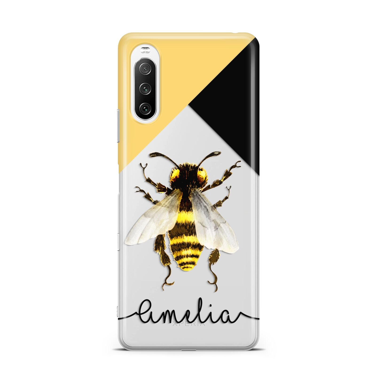 Bee Asymmetrical Background and Name Sony Xperia 10 III Case