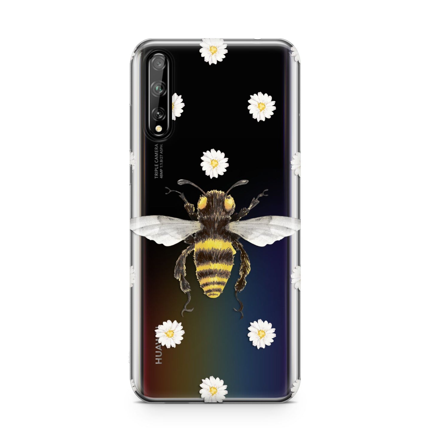 Bee Illustration with Daisies Huawei Enjoy 10s Phone Case