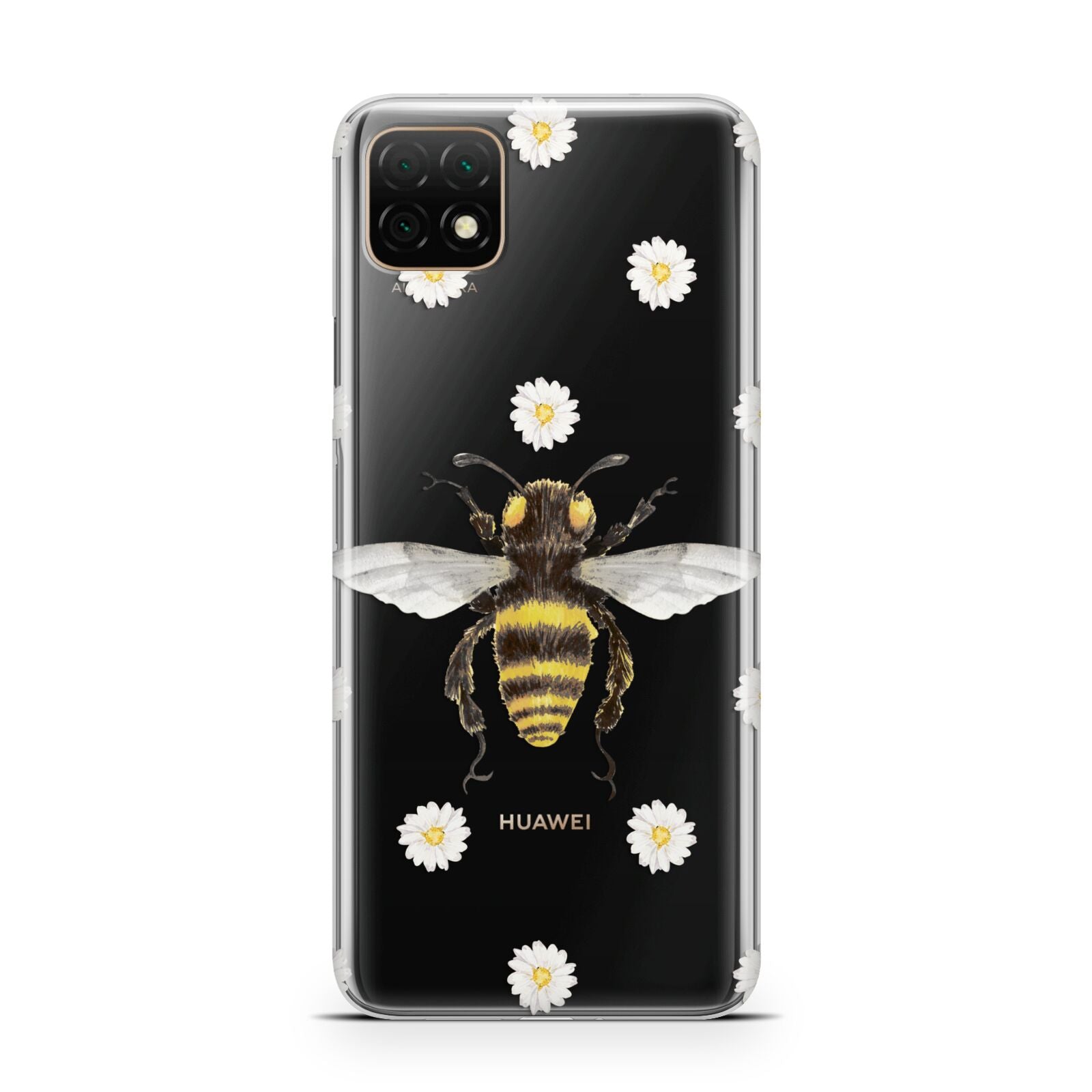 Bee Illustration with Daisies Huawei Enjoy 20 Phone Case