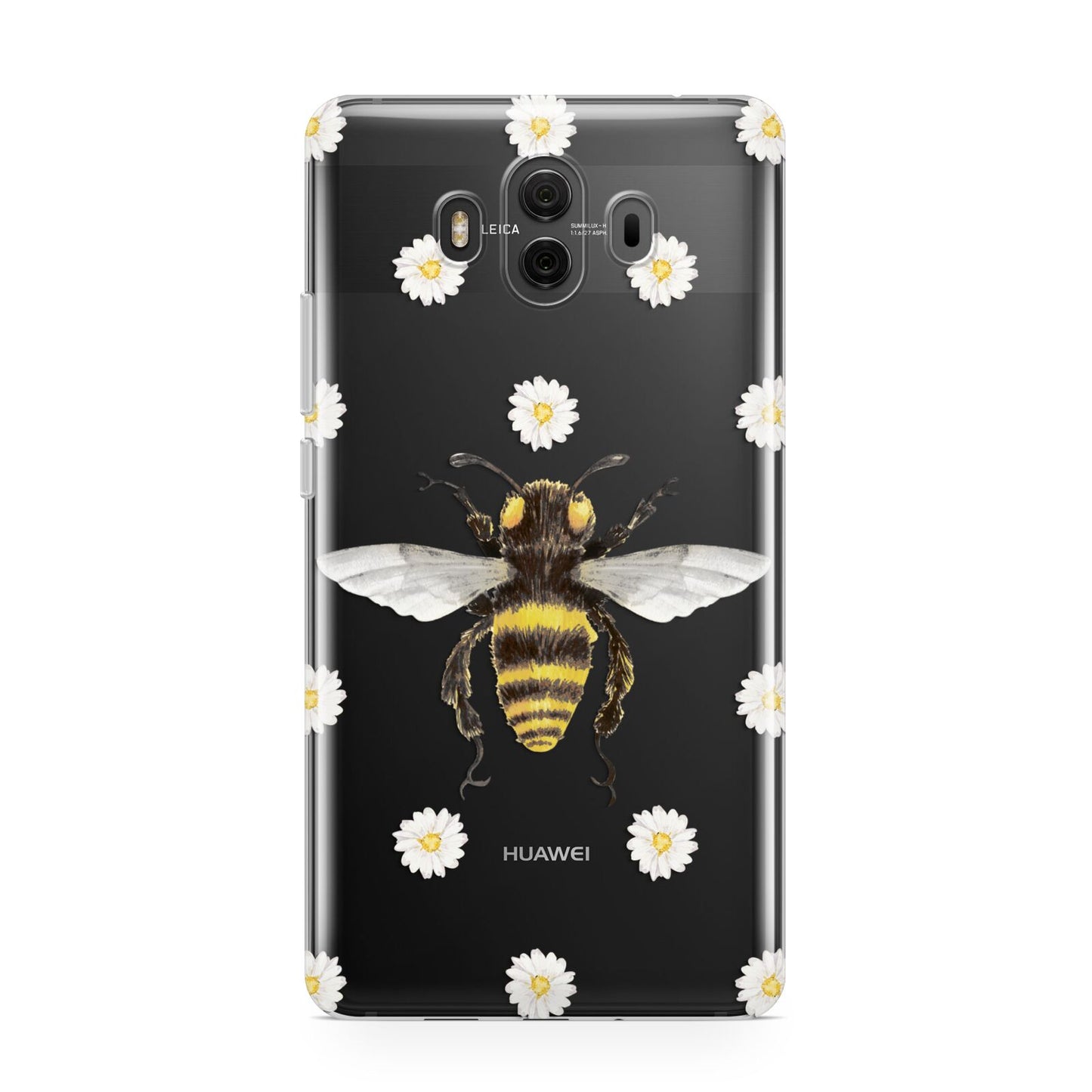 Bee Illustration with Daisies Huawei Mate 10 Protective Phone Case