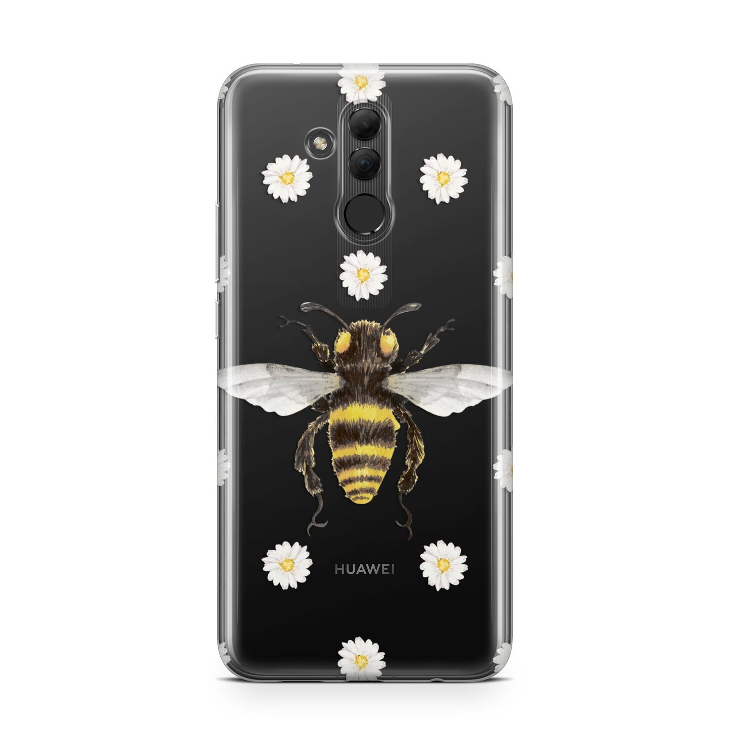 Bee Illustration with Daisies Huawei Mate 20 Lite