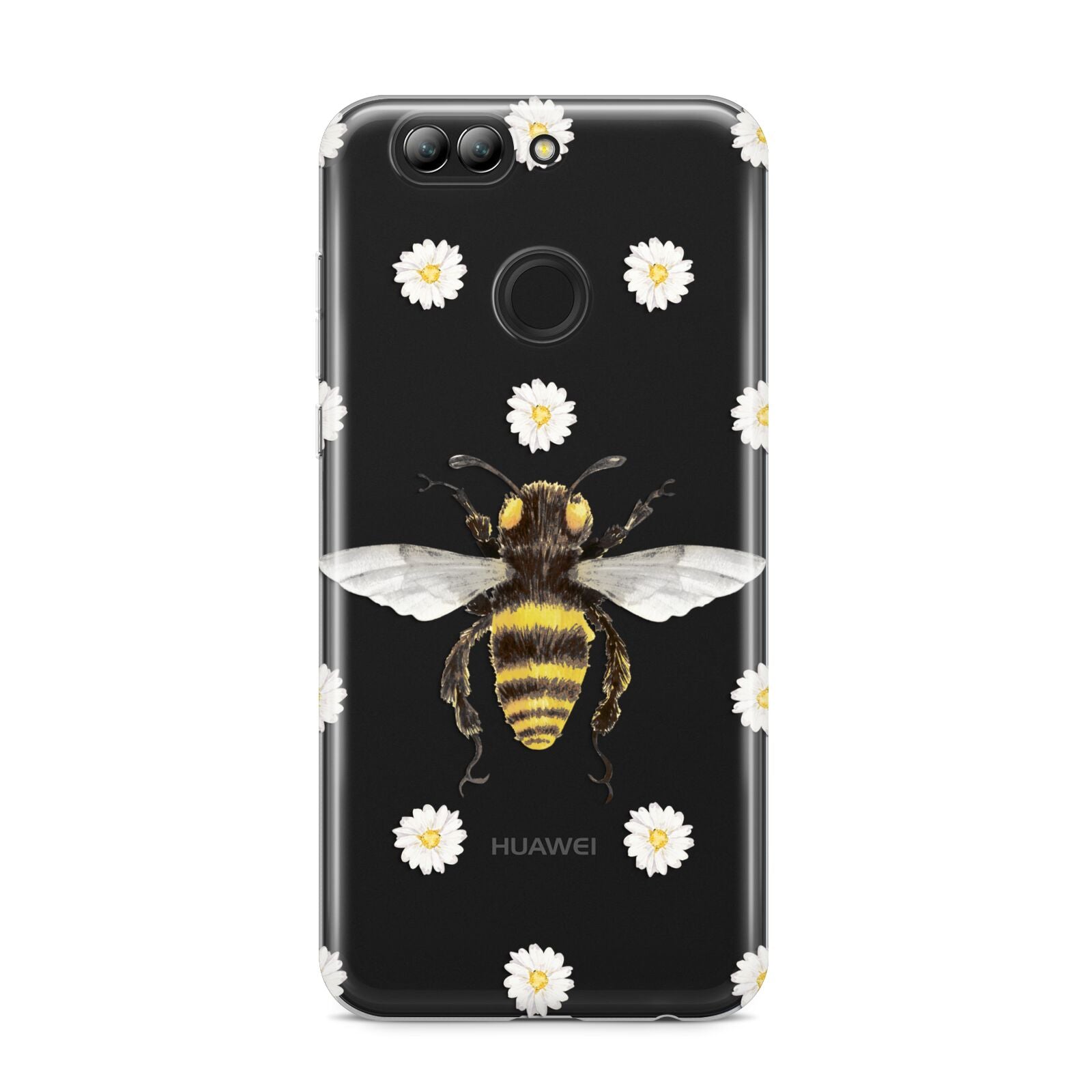 Bee Illustration with Daisies Huawei Nova 2s Phone Case