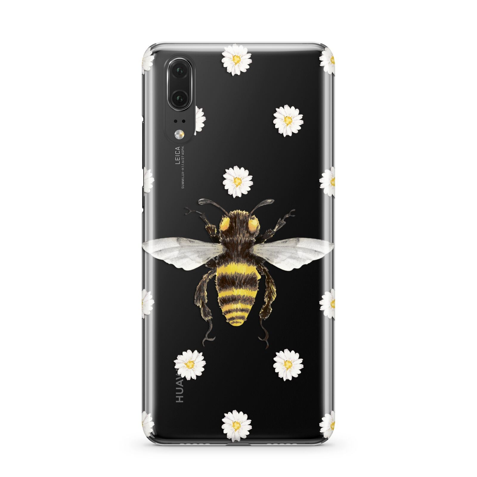 Bee Illustration with Daisies Huawei P20 Phone Case