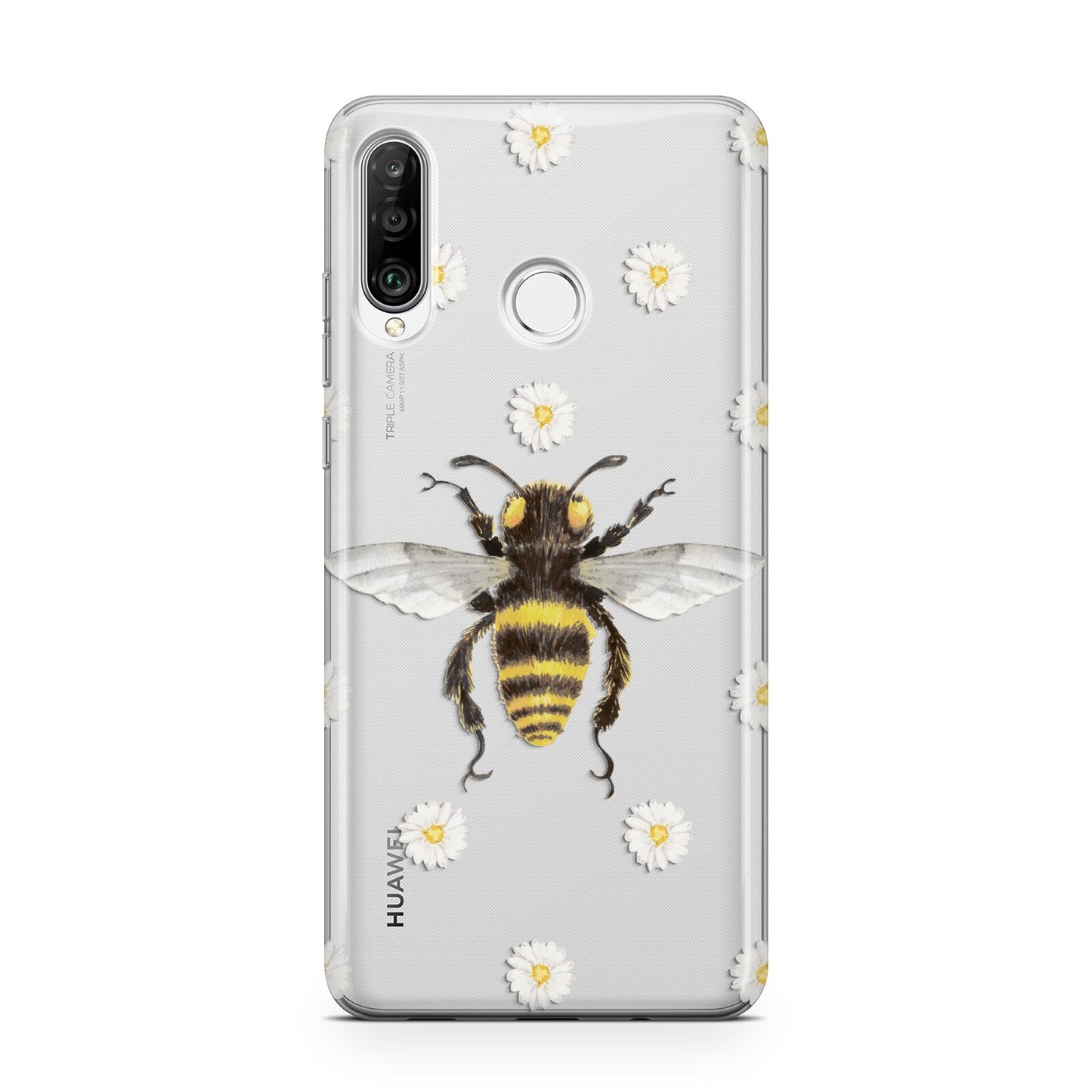 Bee Illustration with Daisies Huawei P30 Lite Phone Case