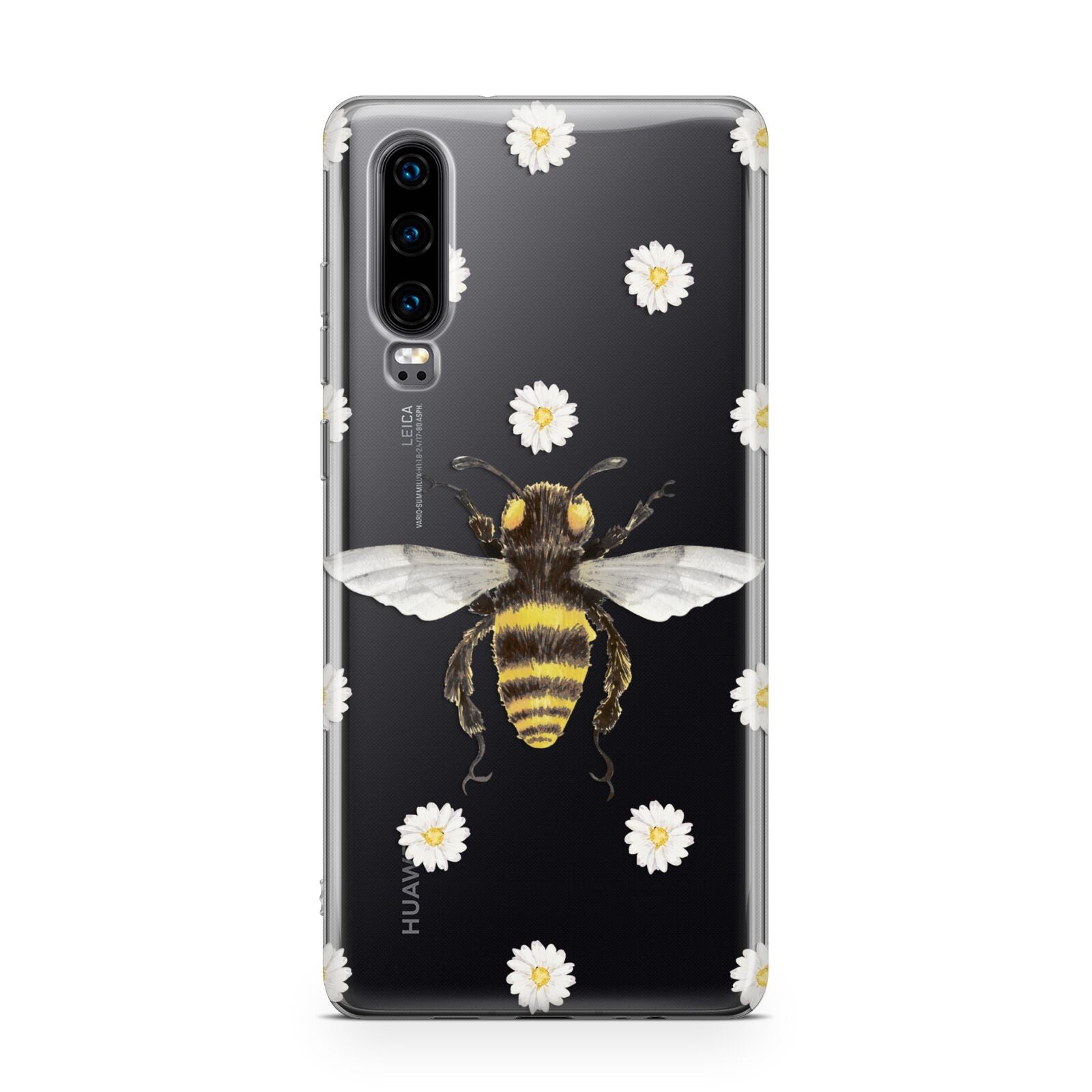 Bee Illustration with Daisies Huawei P30 Phone Case