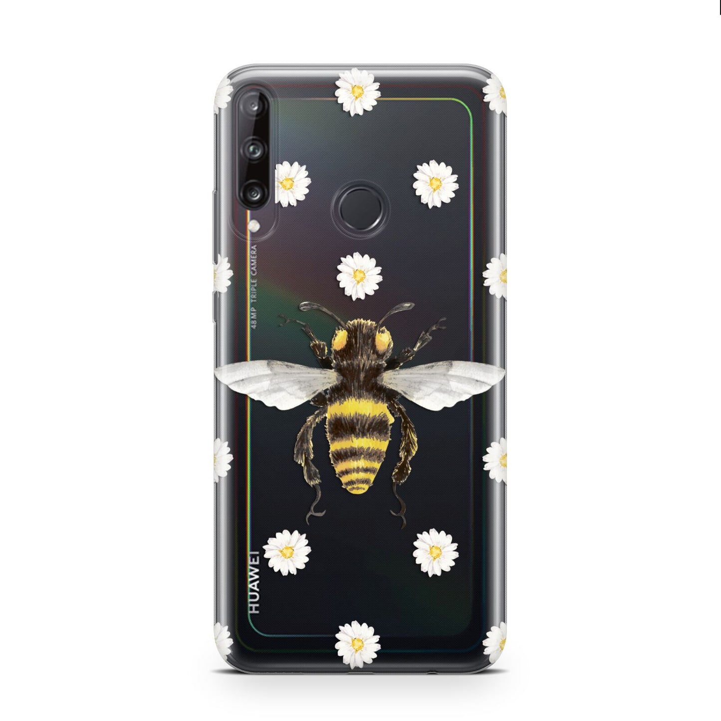 Bee Illustration with Daisies Huawei P40 Lite E Phone Case