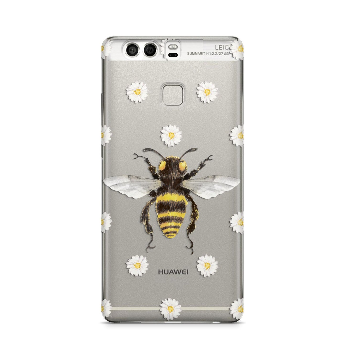 Bee Illustration with Daisies Huawei P9 Case