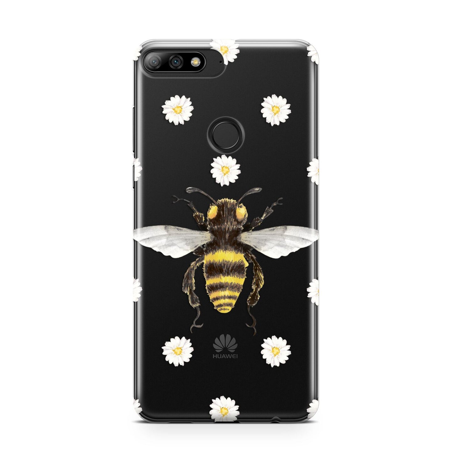 Bee Illustration with Daisies Huawei Y7 2018