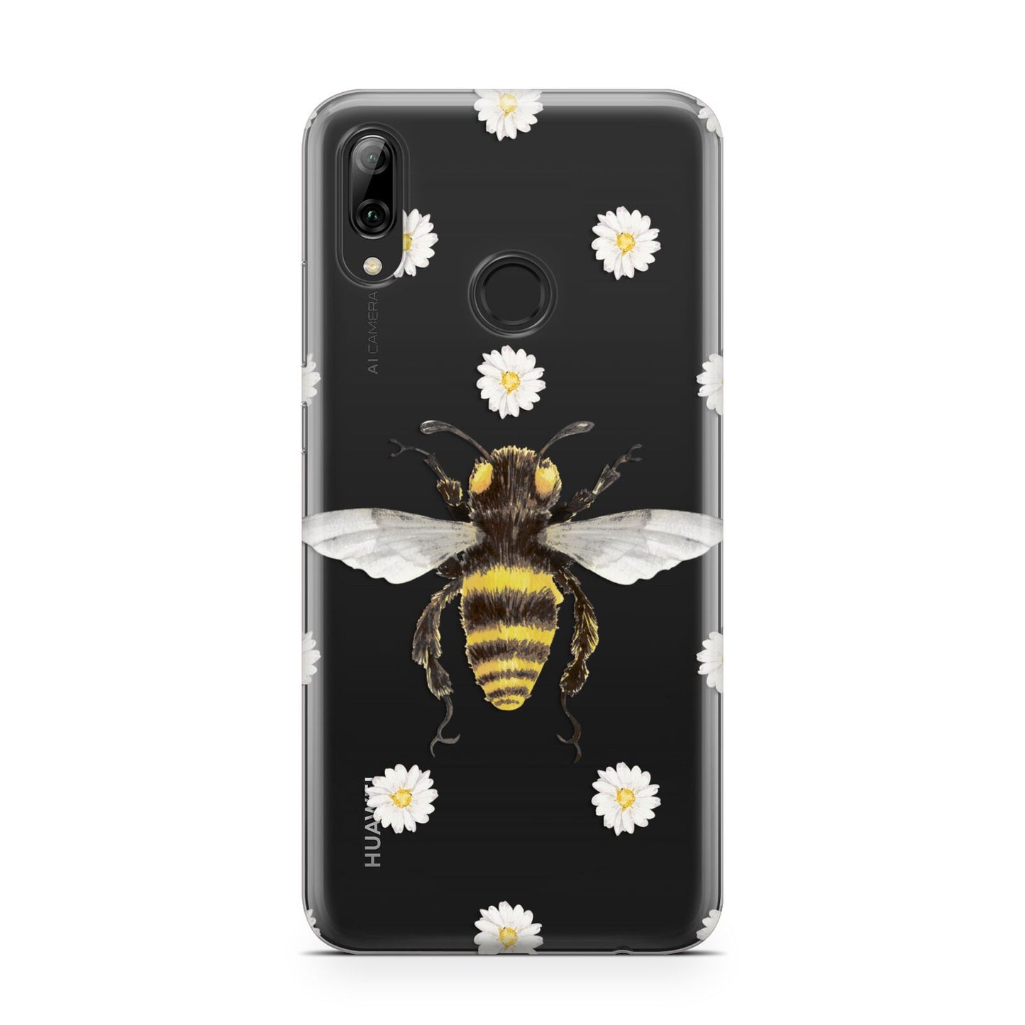 Bee Illustration with Daisies Huawei Y7 2019