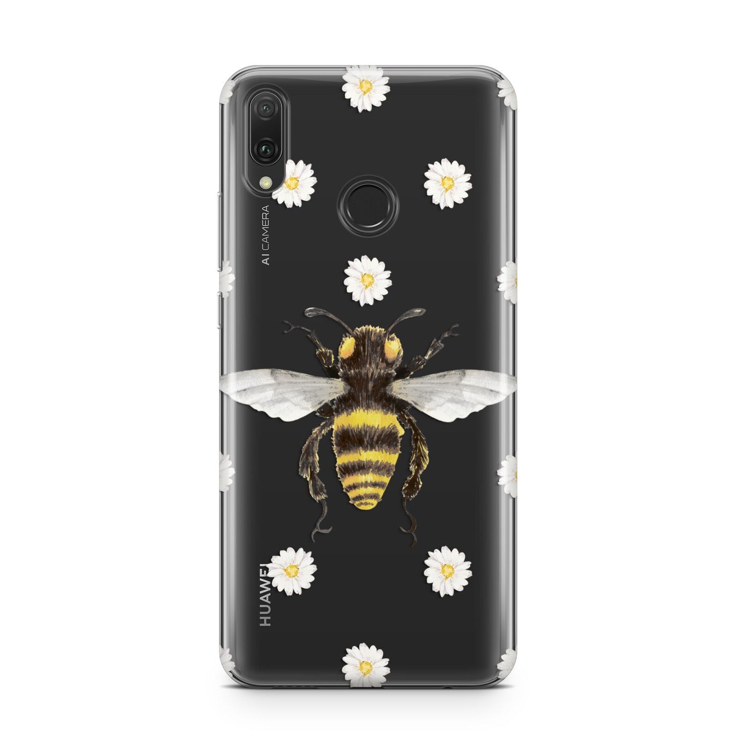 Bee Illustration with Daisies Huawei Y9 2019