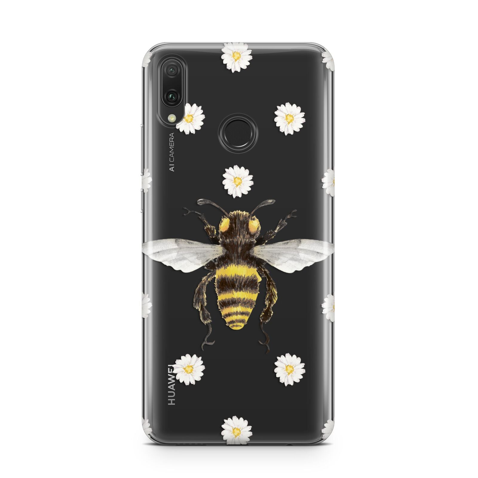 Bee Illustration with Daisies Huawei Y9 2019